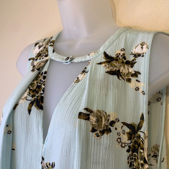 FP | Tree Swing Floral Oversized Choker Tank Top Sleeveless Tunic Mini Dress - Picture 7 of 12